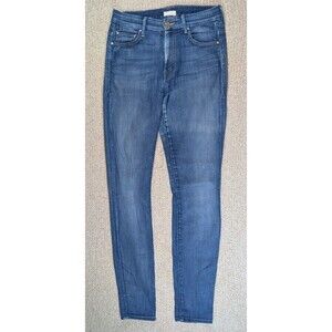 MOTHER High Waisted Looker Jeans 26x30 Blue Skinny Devil in a Blue Suit Stretch